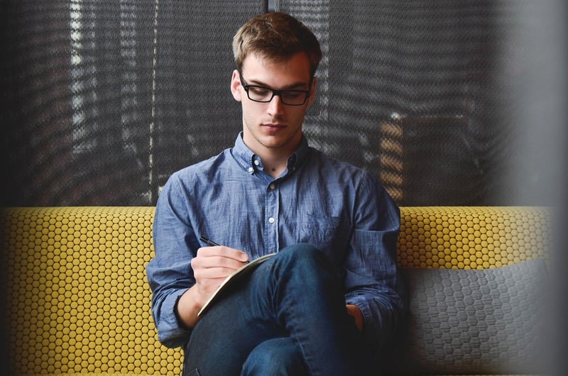 Businessman taking notes